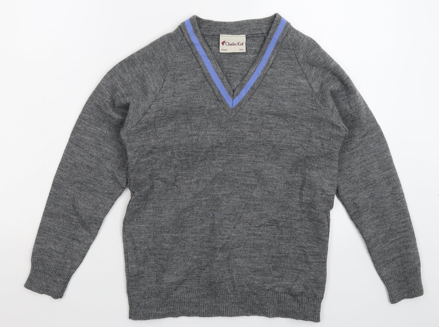 Charles Kirk Womens Grey  Knit Pullover Jumper Size S