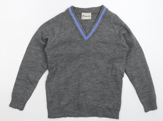 Charles Kirk Womens Grey  Knit Pullover Jumper Size S