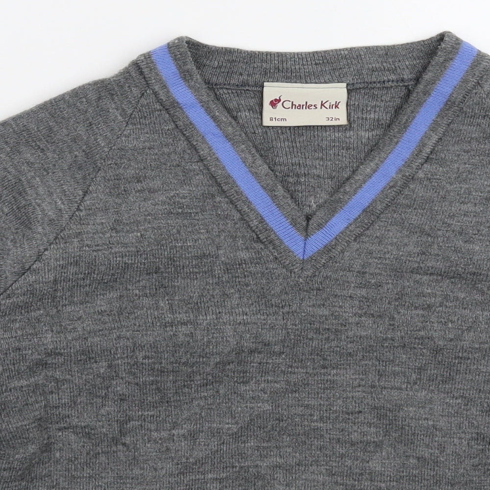 Charles Kirk Womens Grey  Knit Pullover Jumper Size S