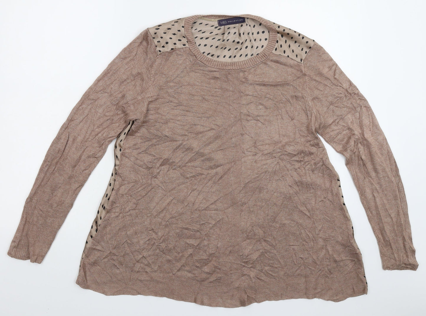 Marks and Spencer Womens Grey  Knit Pullover Jumper Size 16