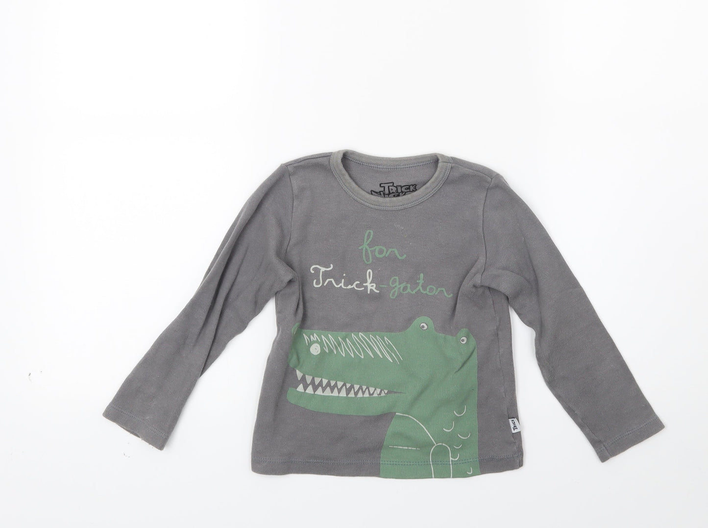 Trick nick Boys Grey   Pullover Sweatshirt Size 4 Years  - Crocodile