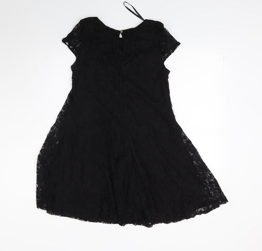 Atmosphere Womens Black Floral  A-Line  Size 8