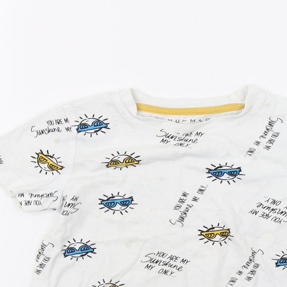 Nutmeg Boys White   Basic T-Shirt Size 2-3 Years  - Sunglasses