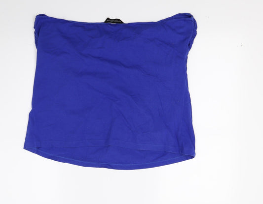 Dorothy Perkins Womens Blue  Jersey Cropped T-Shirt Size 22