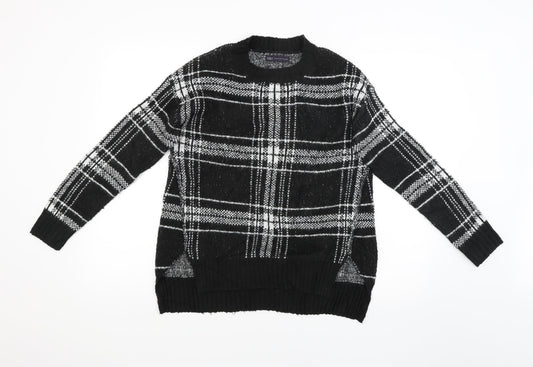 M&S Womens Black Check  Pullover Jumper Size S