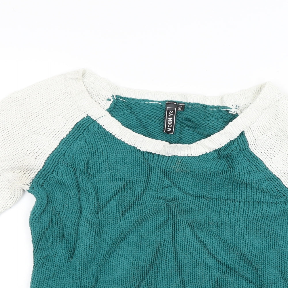 Rainbow Womens Green   Pullover Jumper Size 4