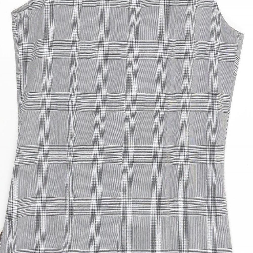 voyelles Womens Grey Check  A-Line  Size S