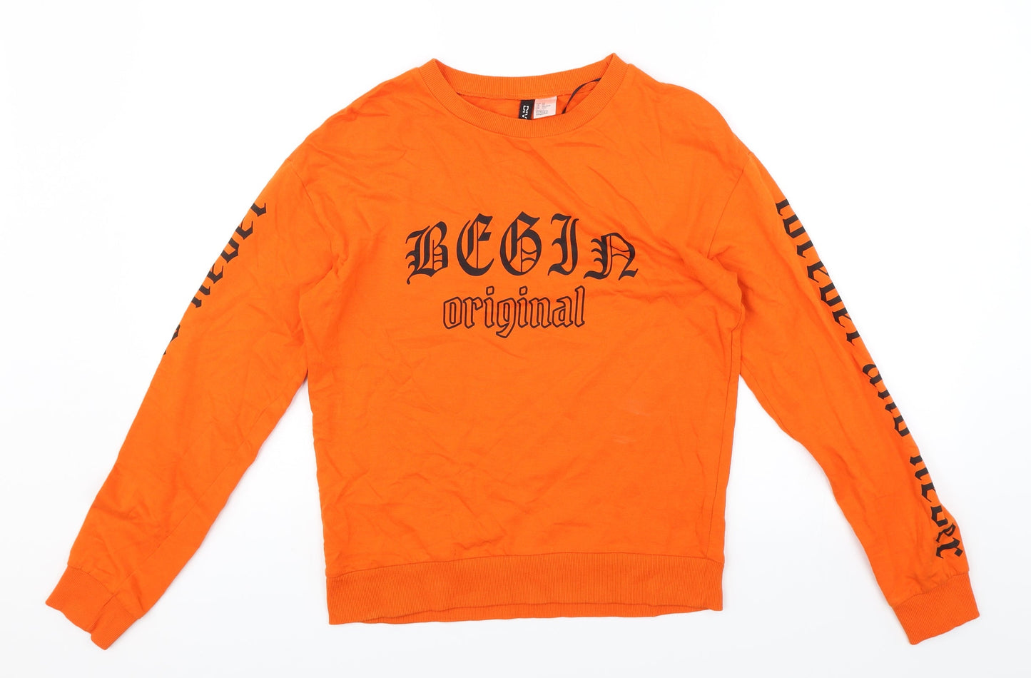 Divided Womens Orange   Pullover Jumper Size XS