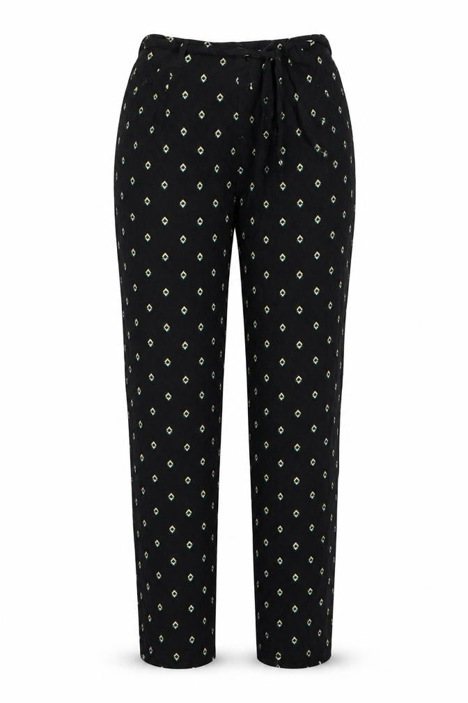 Dorothy Perkins Womens Black Geometric  Trousers  Size 8 L31 in