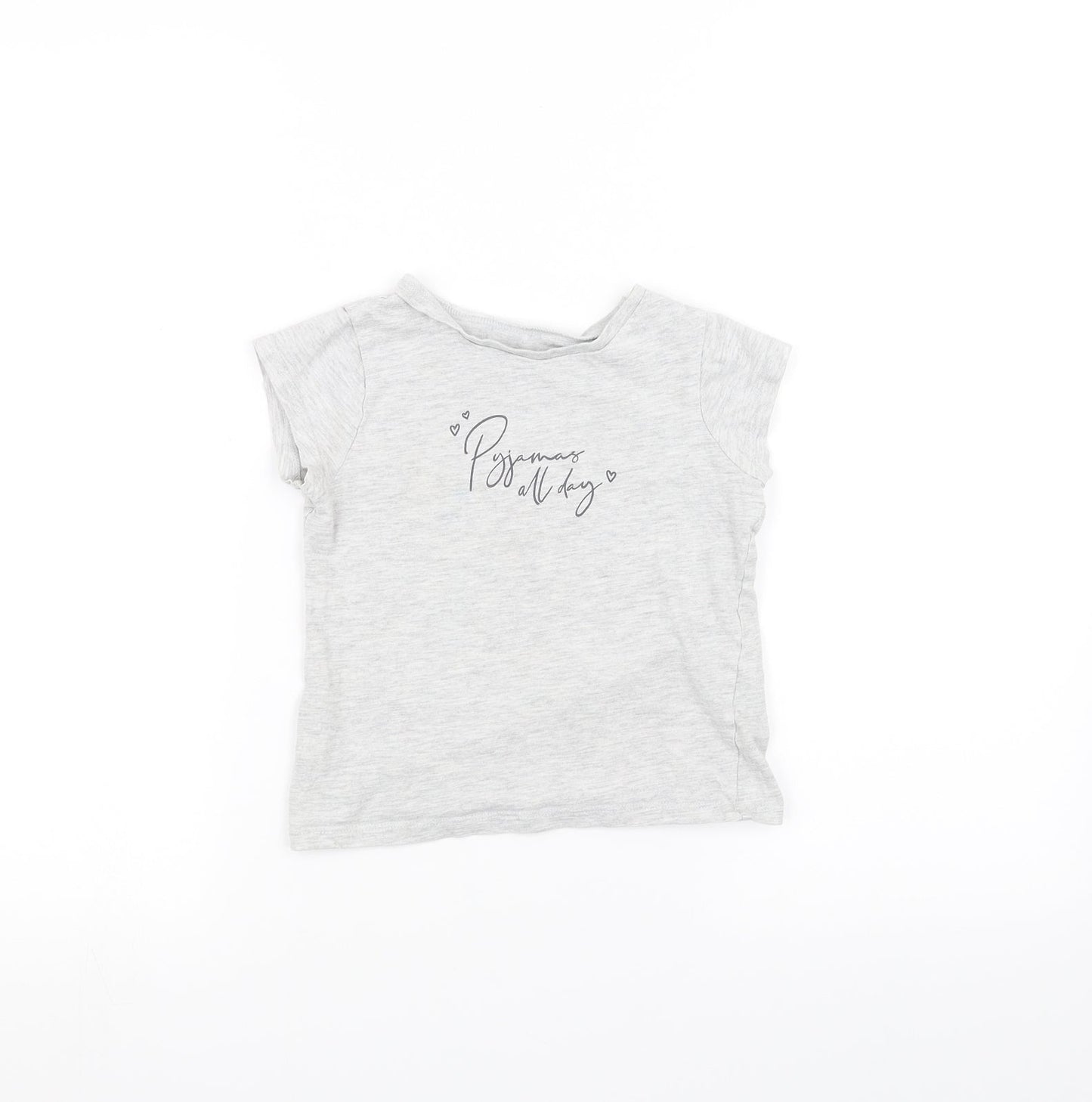 George Girls Grey   Basic T-Shirt Size 4-5 Years