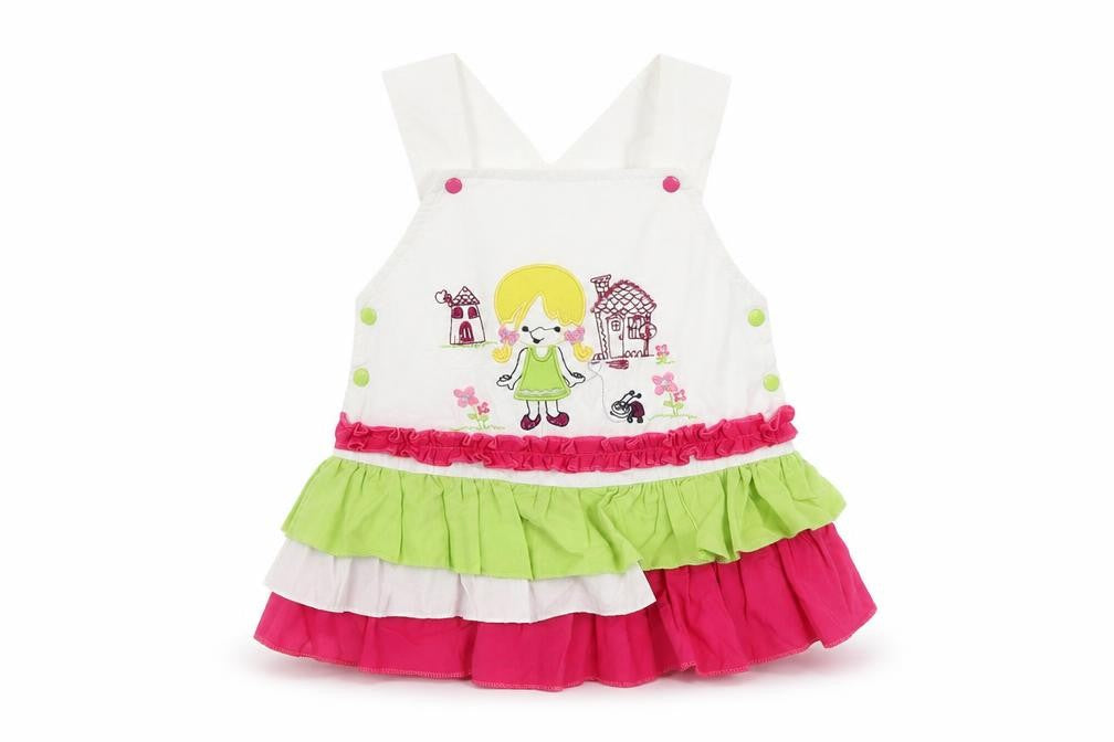 Preworn  White   Pinafore/Dungaree Dress  Size 0-3 Months