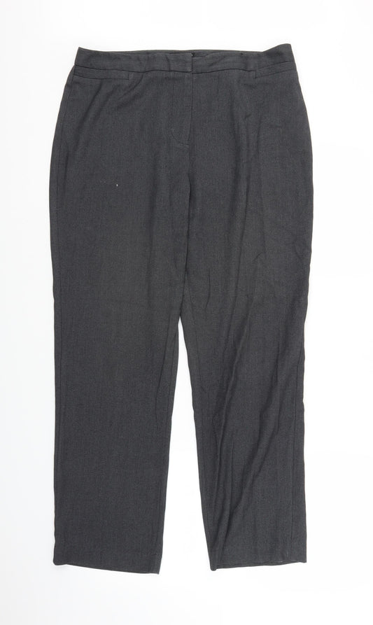 Papaya Womens Grey   Trousers  Size 14 L28 in