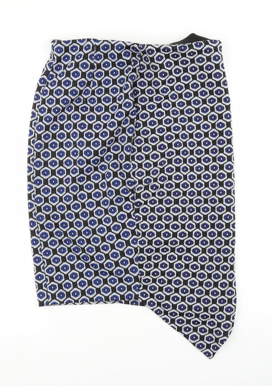 Marks and Spencer Womens Black Geometric  Straight & Pencil Skirt Size 12