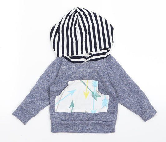 Preworn Boys Blue   Pullover Hoodie Size 3 Years