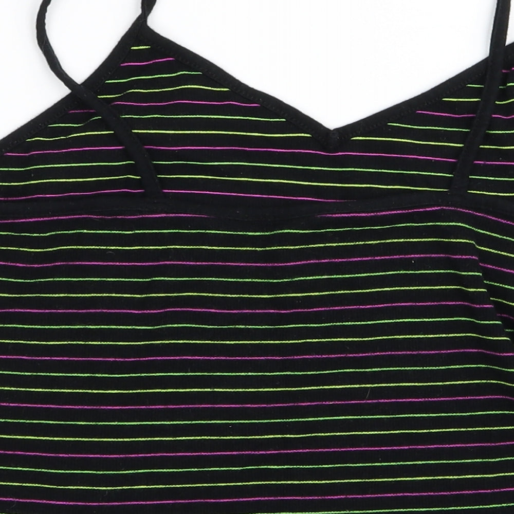 Preworn Womens Green Striped  Cropped Tank Size L