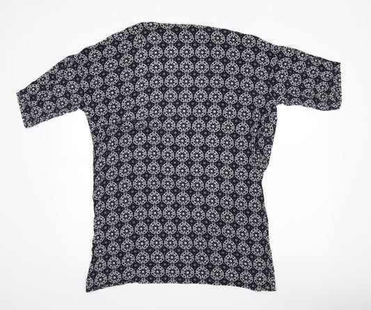 Divided Womens Blue Geometric  Basic Blouse One Size