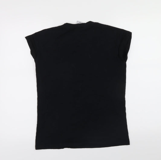 Primark Girls Black   Pullover T-Shirt Size 2XS  - emoji