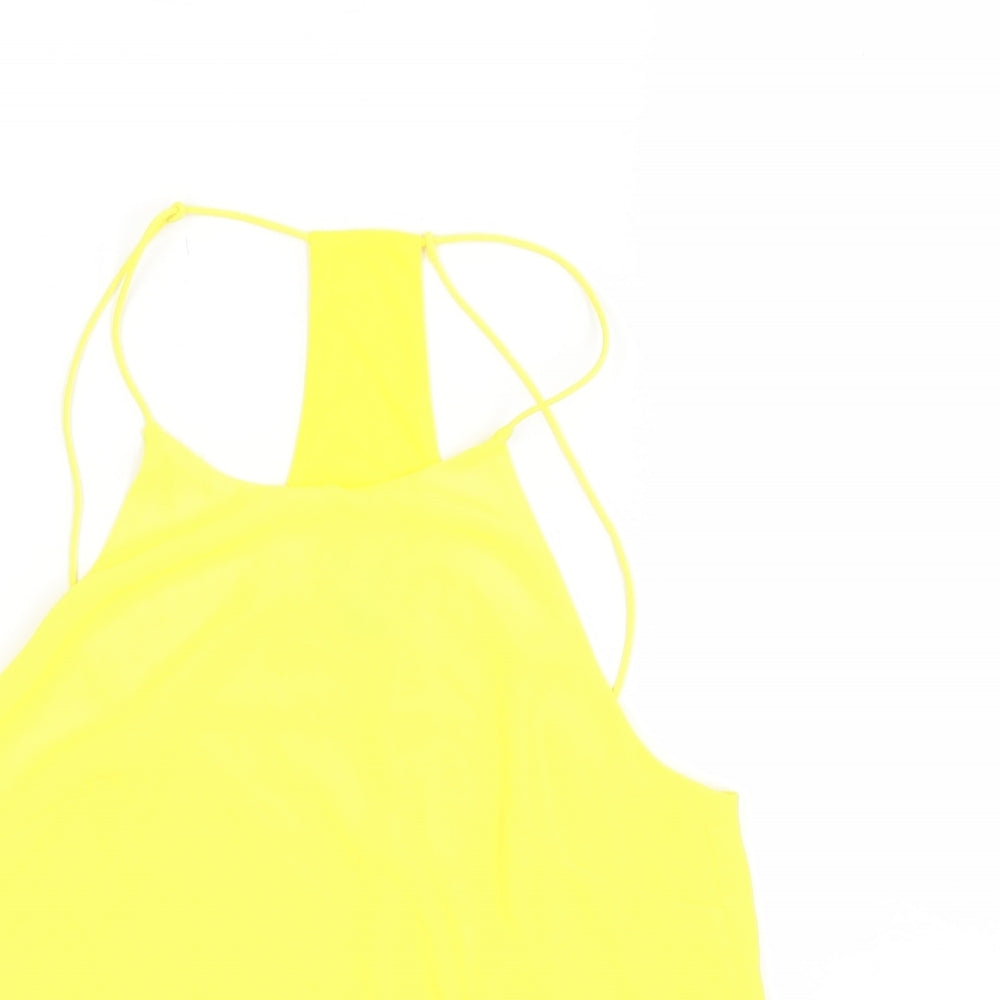 H&M Womens Yellow   Basic Blouse Size 34