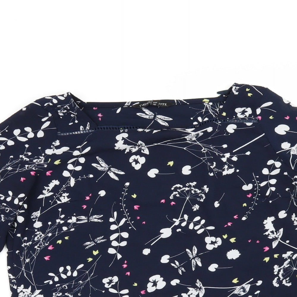 NEXT Womens Blue Floral  Tunic Blouse Size 8