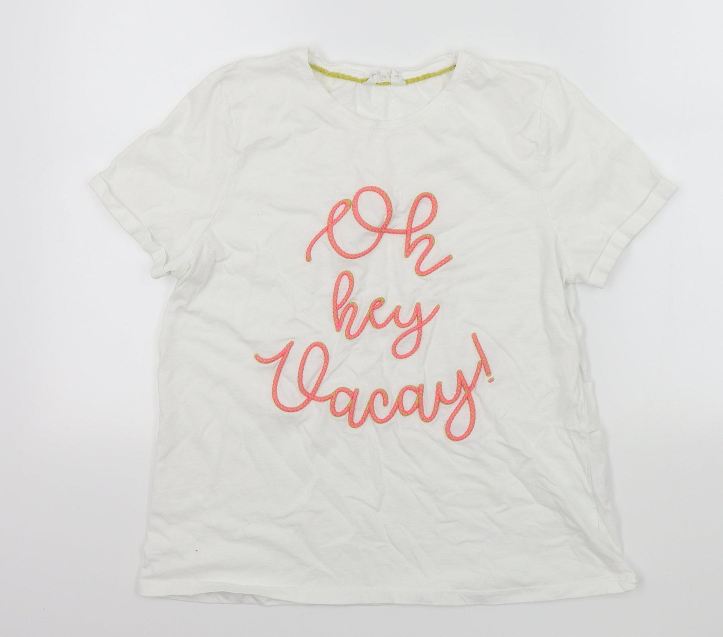 FALMER Womens White Colourblock  Basic T-Shirt Size 14