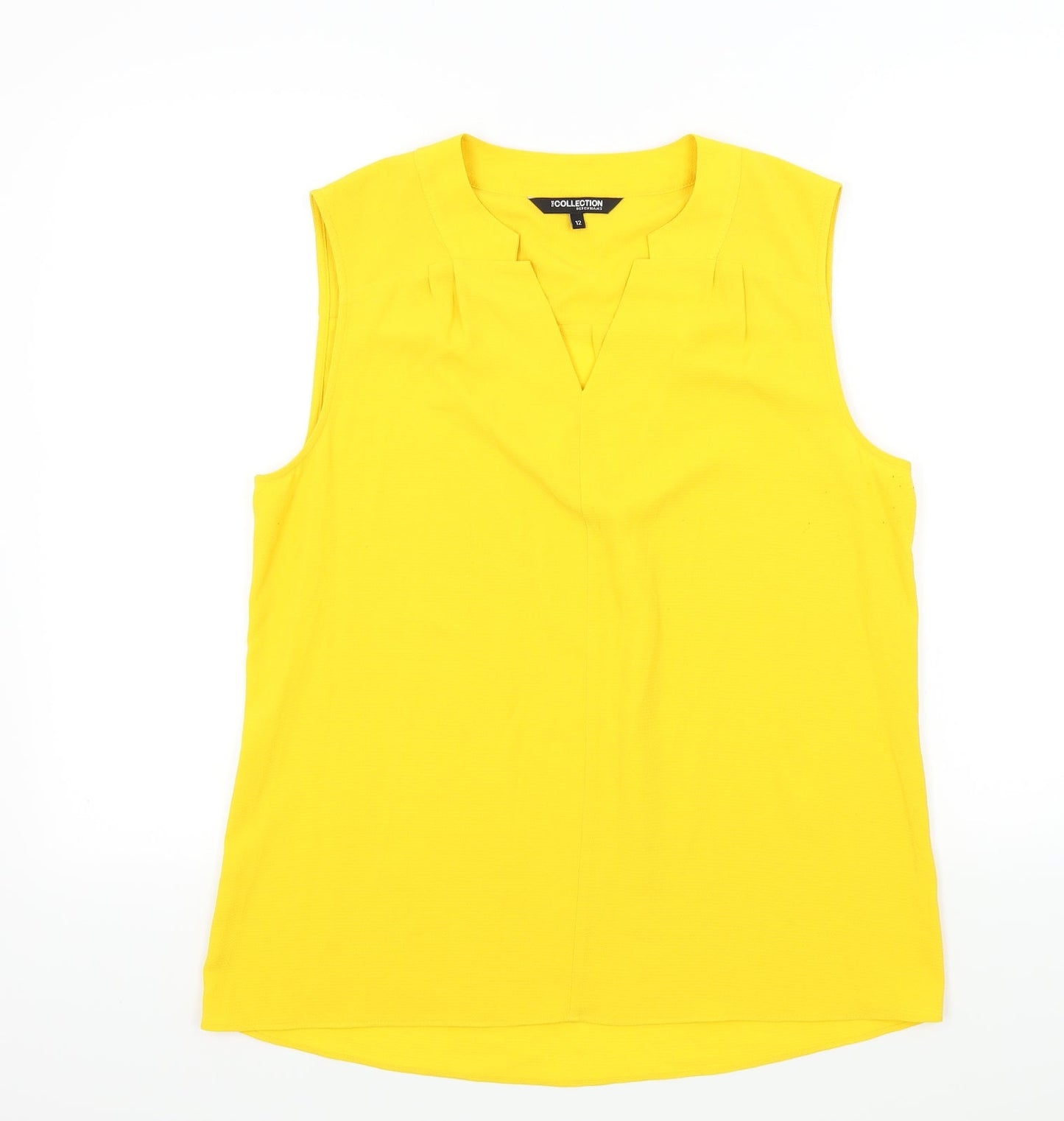 DEBINHAMS Womens Yellow Colourblock  Basic Blouse Size 12
