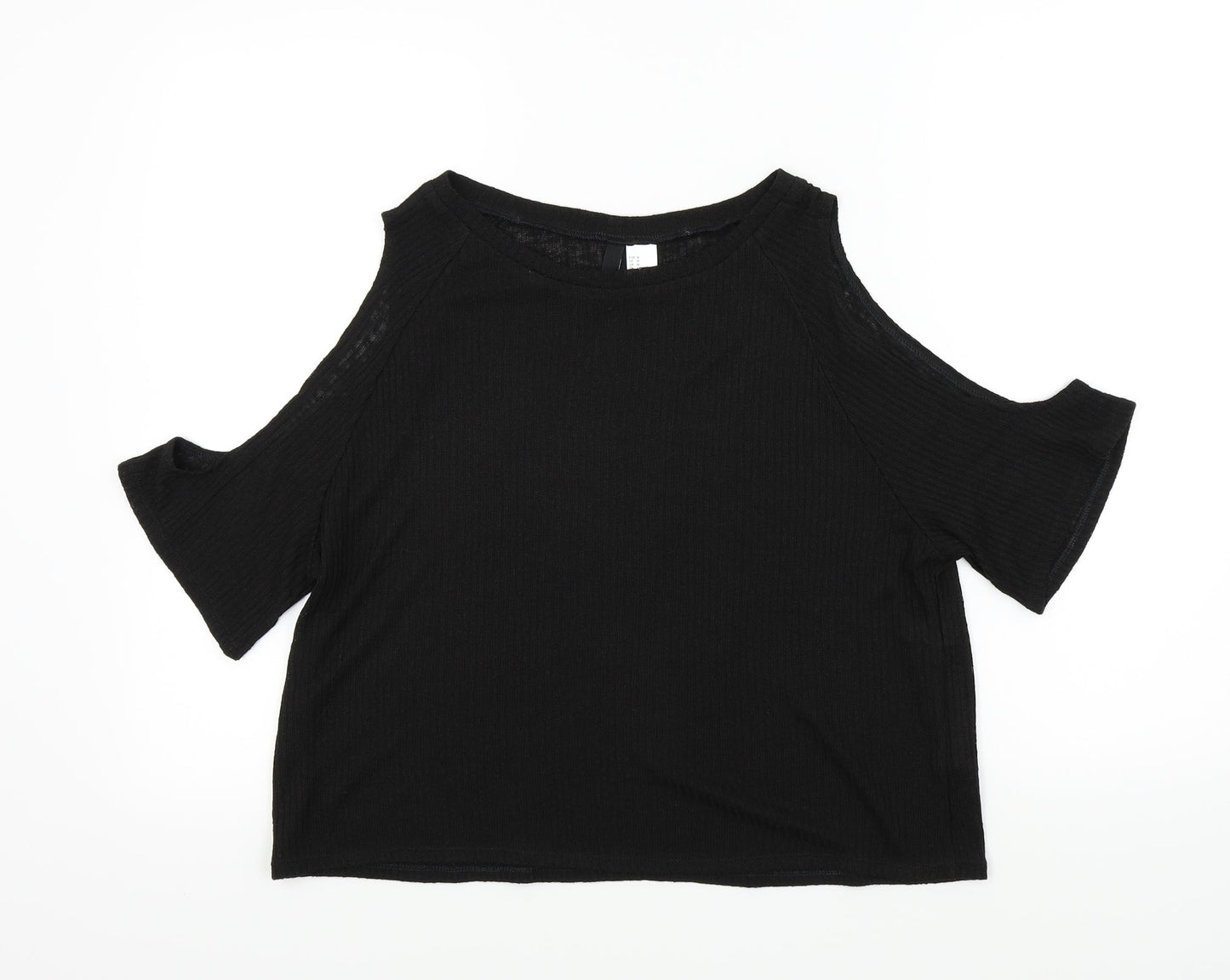 H&M Womens Black Colourblock  Basic T-Shirt Size M
