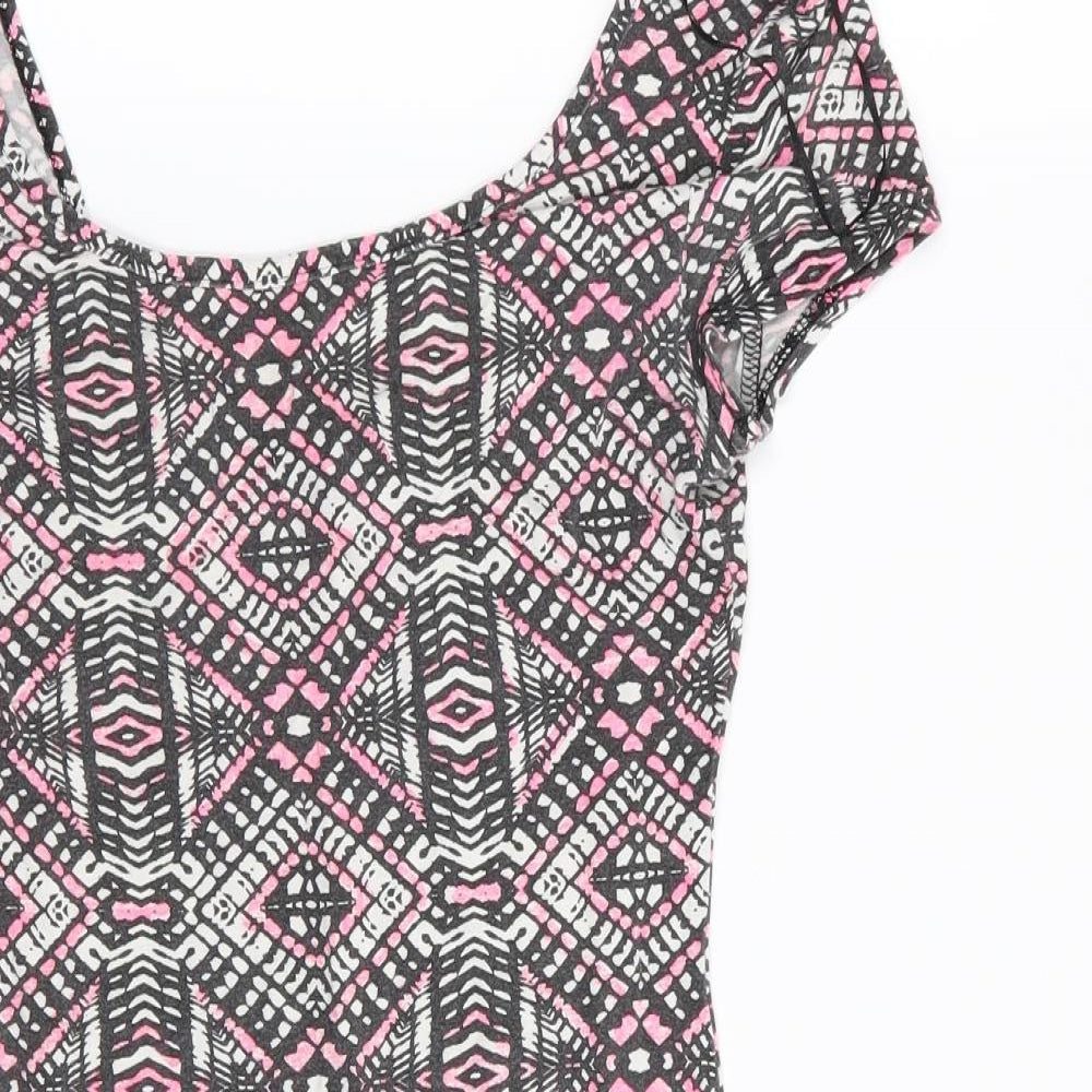 New Look Womens Multicoloured Geometric  Pencil Dress  Size 10