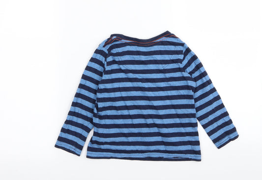 Joules Boys Blue Striped  Basic T-Shirt Size 4 Years