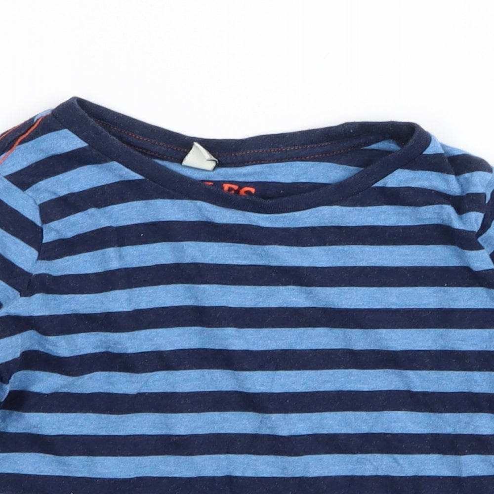 Joules Boys Blue Striped  Basic T-Shirt Size 4 Years
