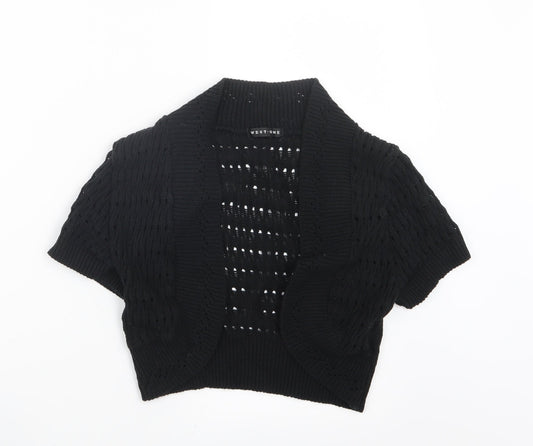 West One Womens Black  Knit Cardigan Jumper Size 10