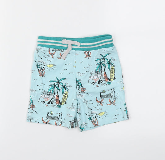 SO CUTE  Boys Blue Animal Print  Capri Trousers Size 18 Months