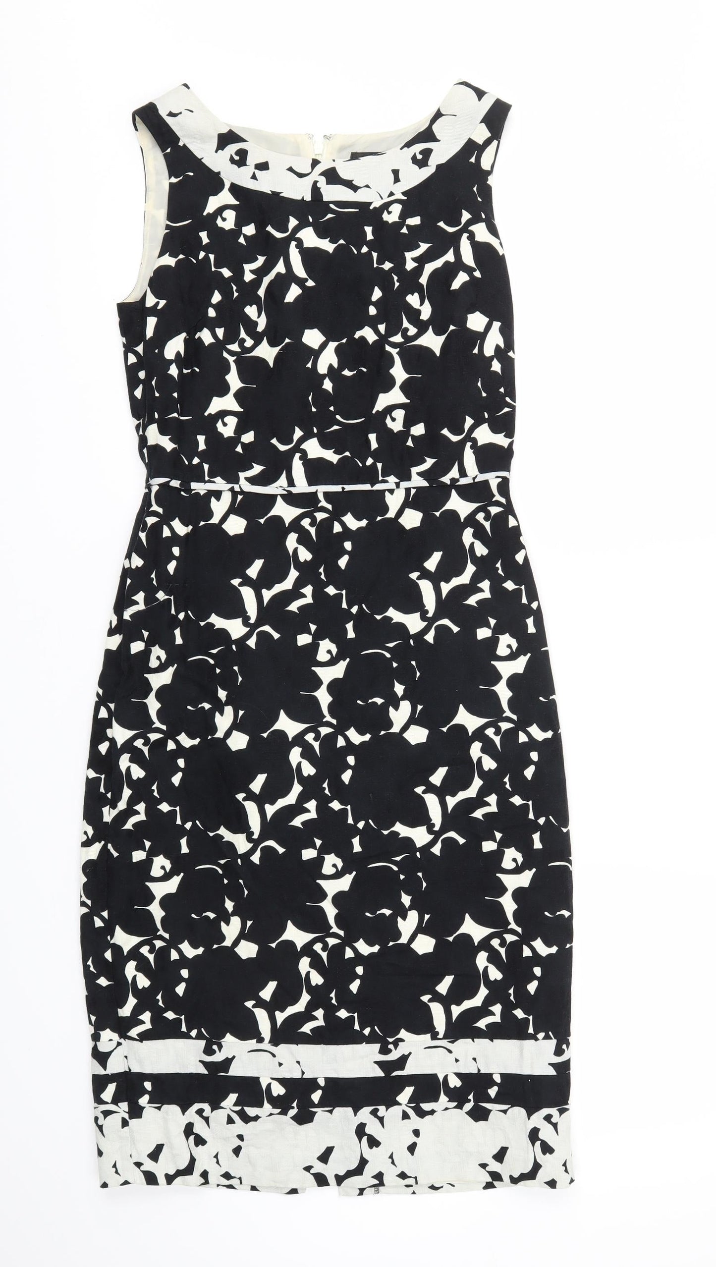 Betty Jackson Black Womens Black Floral  A-Line  Size 8