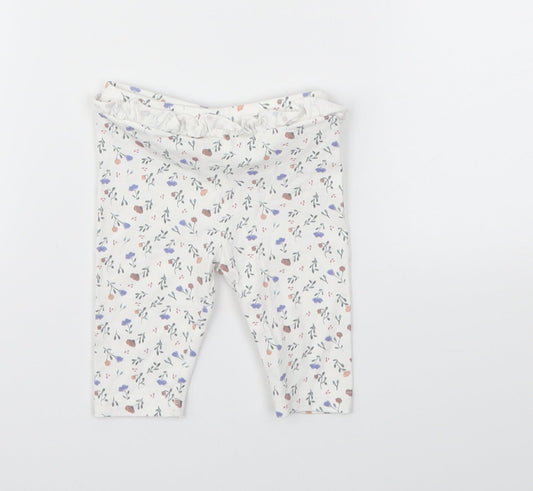 Matalan Girls Grey Floral  Capri Trousers Size 0-3 Months