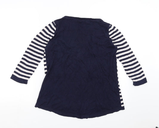 Mango Womens Blue Striped  Pullover Jumper Size S
