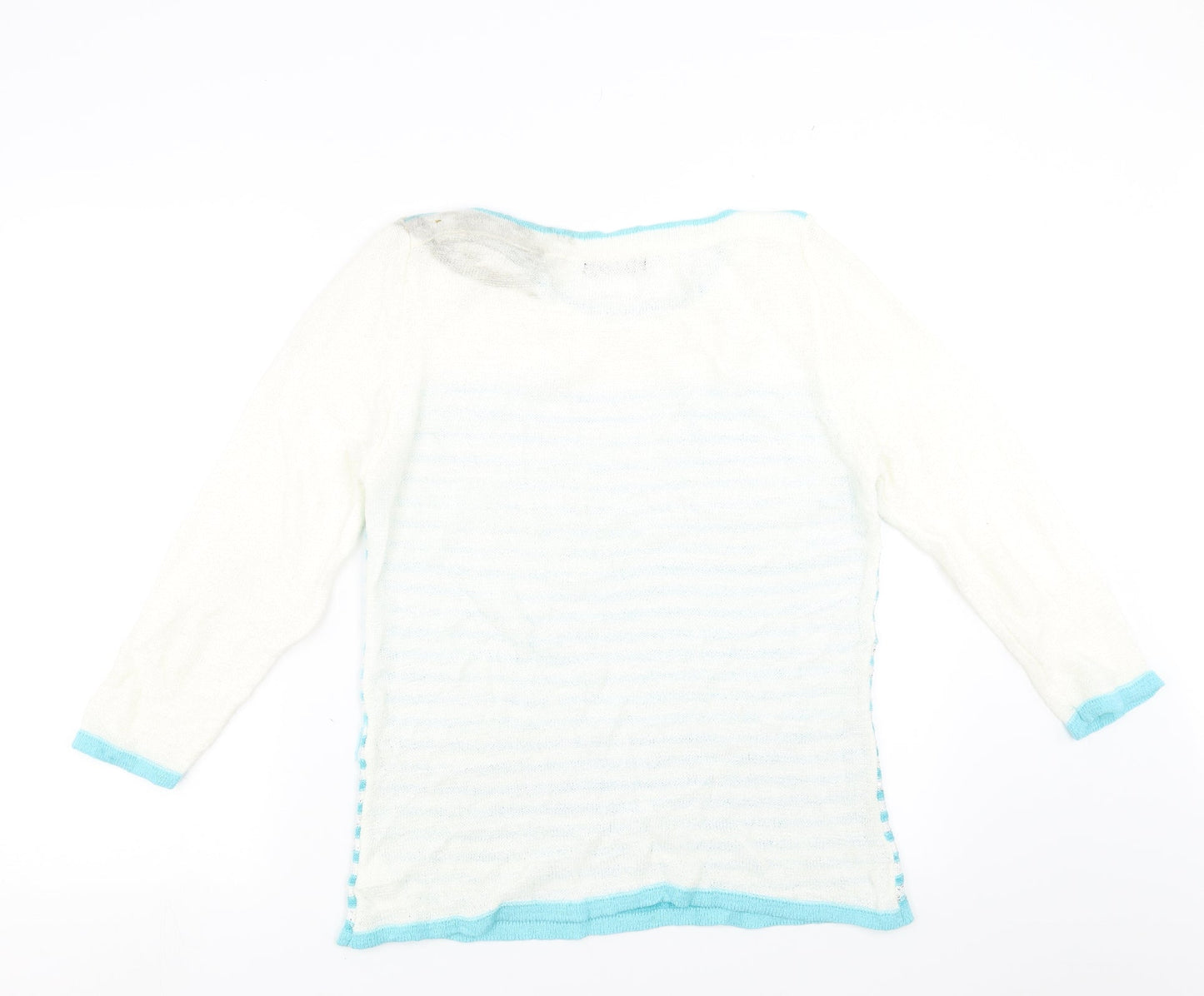 BM collection Womens Blue Striped  Pullover Jumper Size S