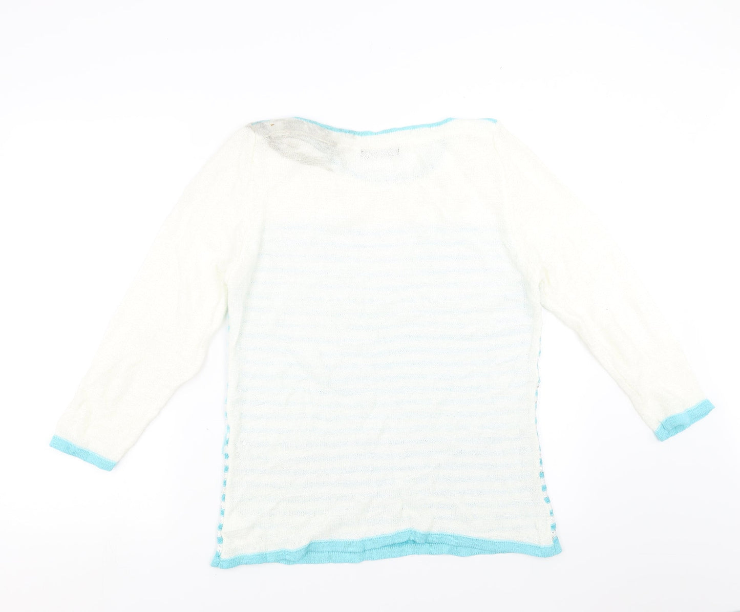 BM collection Womens Blue Striped  Pullover Jumper Size S