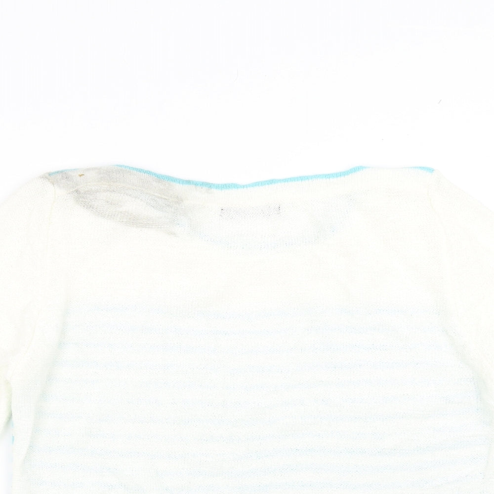BM collection Womens Blue Striped  Pullover Jumper Size S