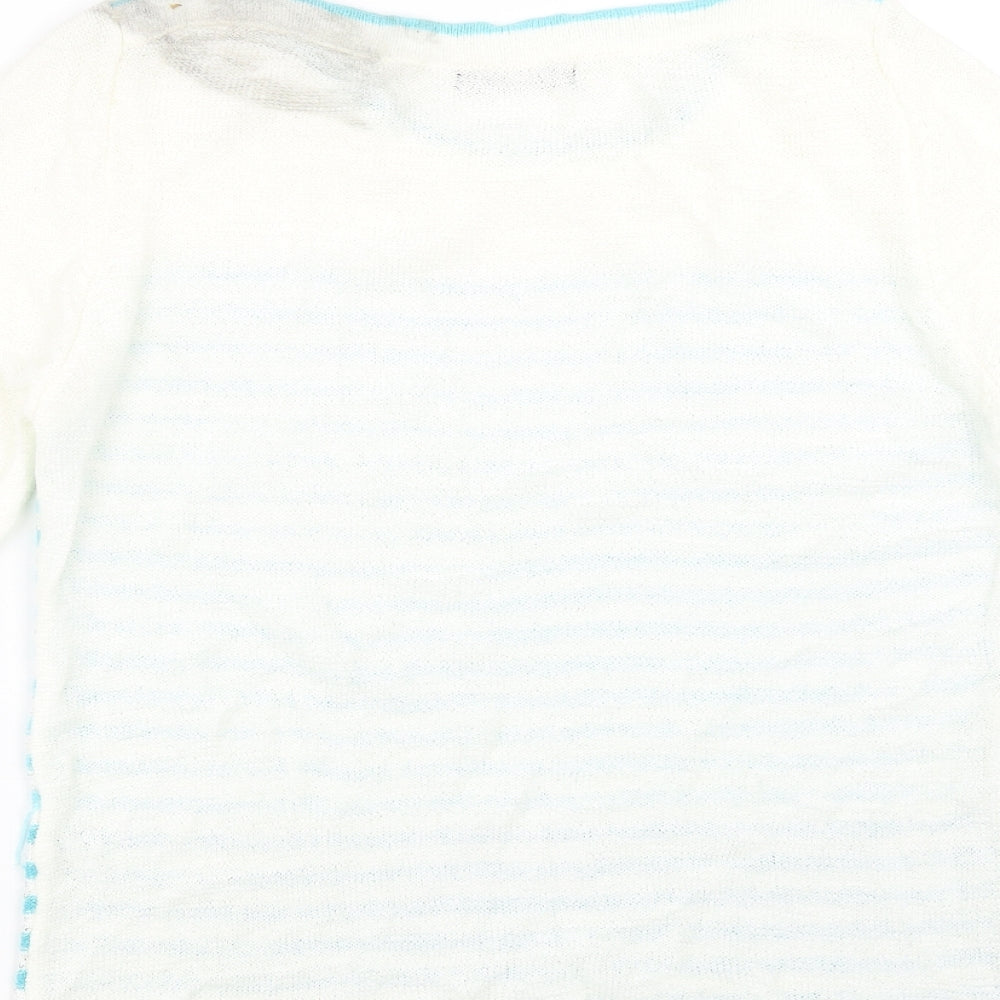 BM collection Womens Blue Striped  Pullover Jumper Size S