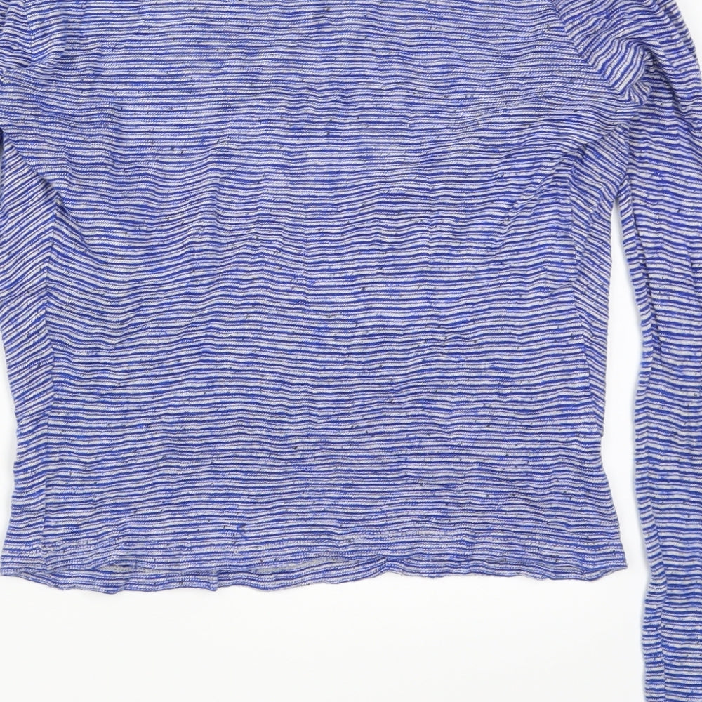 Only Womens Blue Striped  Basic T-Shirt Size S