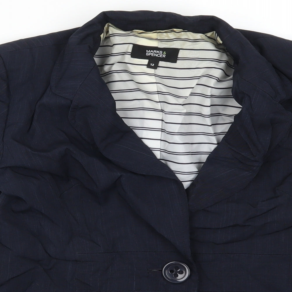 Marks and Spencer Womens Blue   Jacket Blazer Size 12