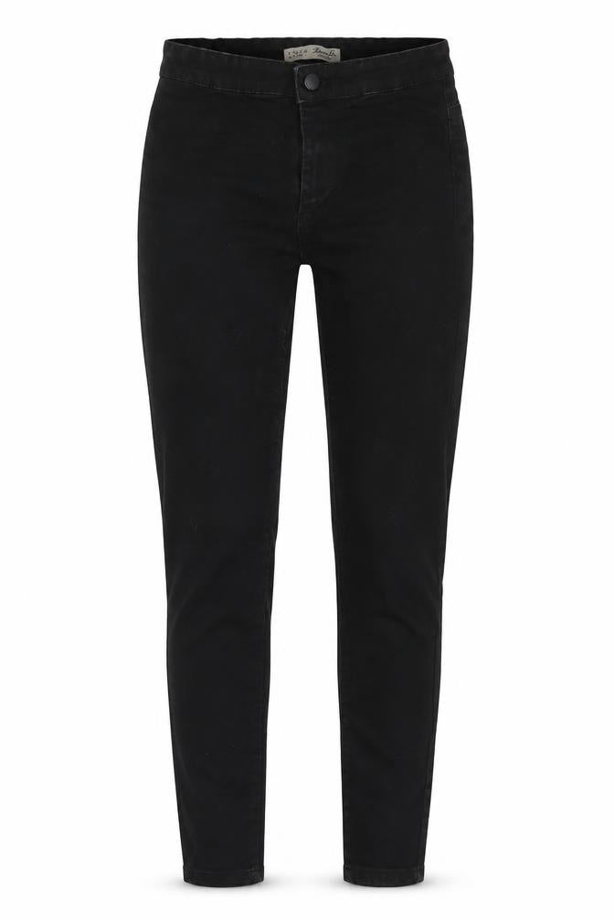 Front view of Denim Co women’s black denim skinny jeans, size UK 8, 28-inch leg