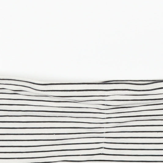 New Look Womens White Striped  Cropped Blouse Size L  - Boob Tube