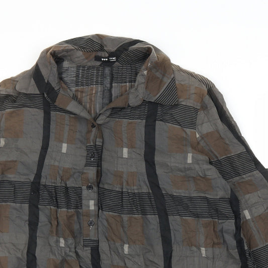 TFNC Womens Grey Geometric  Basic Blouse Size L