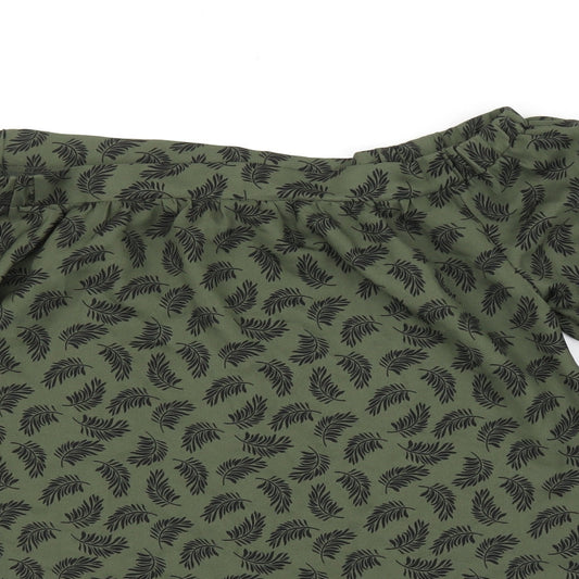 Pep&Co Womens Green Floral  Basic Blouse Size 8