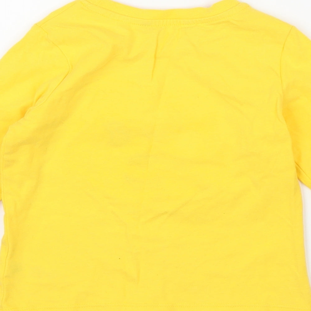 George Girls Yellow   Basic T-Shirt Size 2-3 Years  - Pudsey Bear