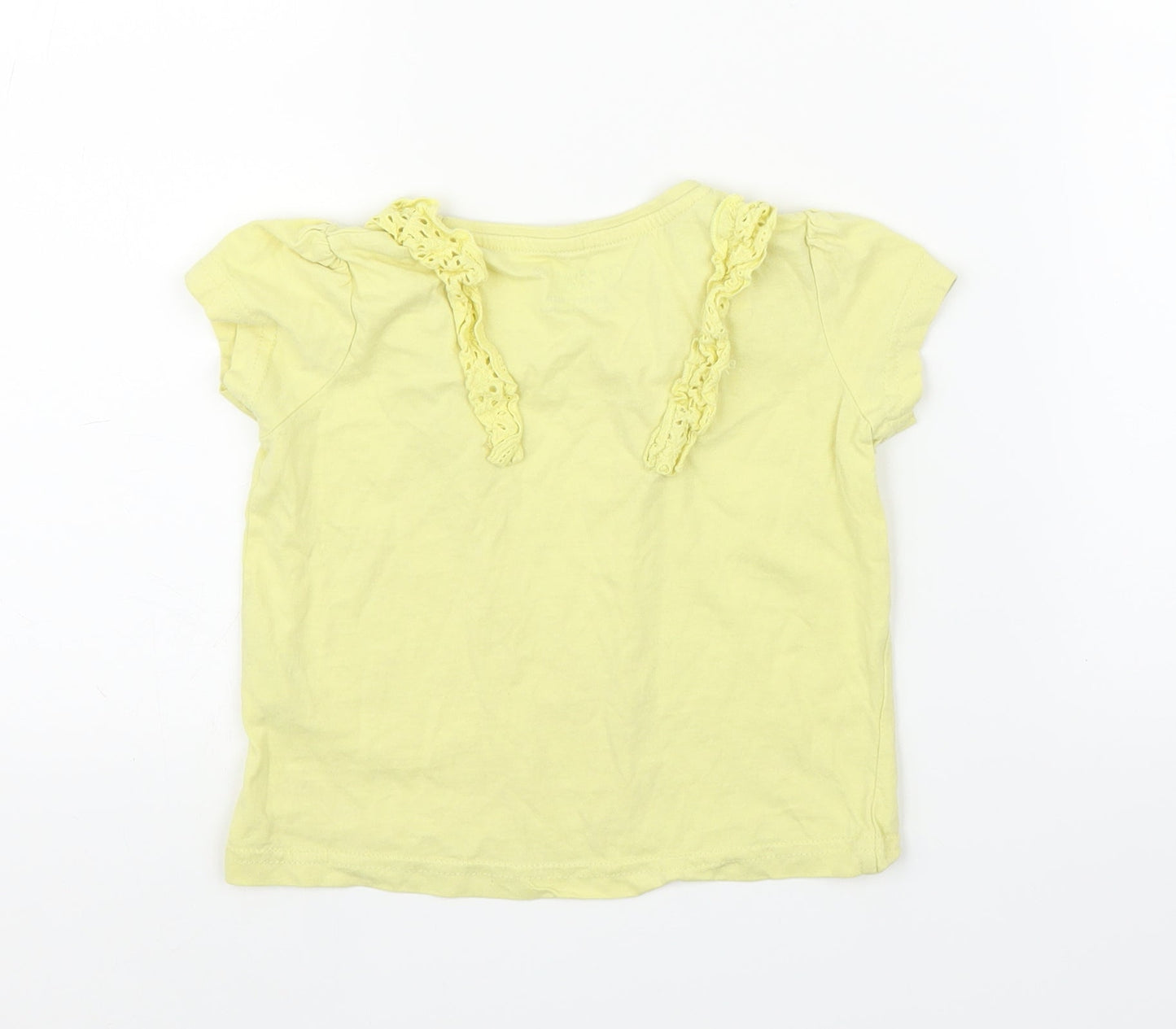 Primark Girls Yellow   Basic T-Shirt Size 3-4 Years