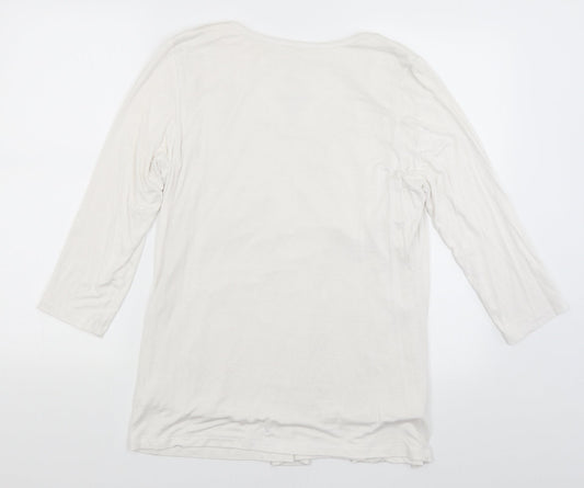 MiracleBody Womens White   Basic T-Shirt Size XL