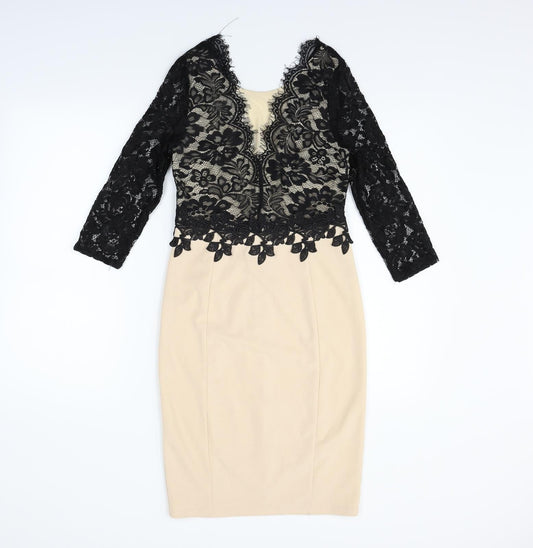 PARISIAN SIGNATURE Womens Beige   Fit & Flare  Size 8