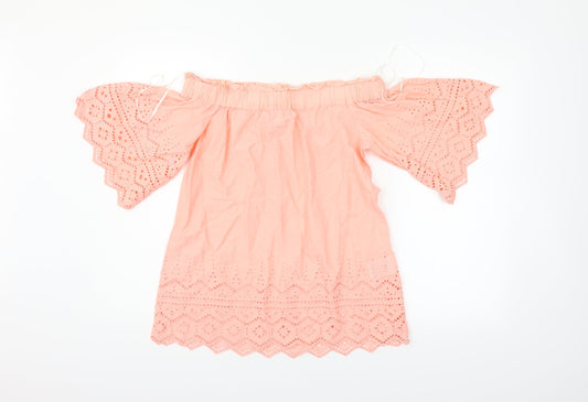 H&M Womens Orange   Basic Blouse Size 6