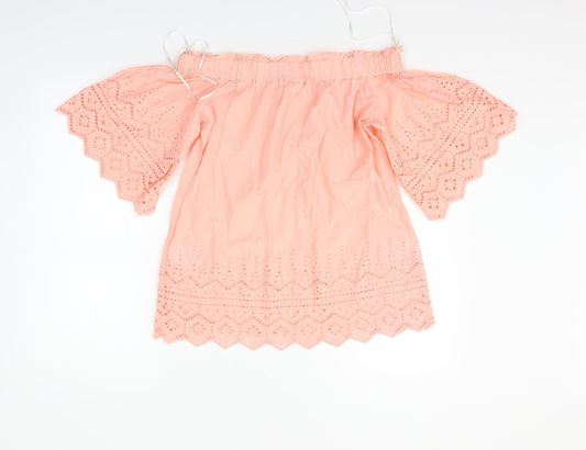 H&M Womens Orange   Basic Blouse Size 6